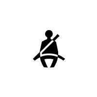 Sürücü tarafı emniyet kemeri ve araca göre ön yolcu emniyet kemeri takılı değil ikaz ışığı
